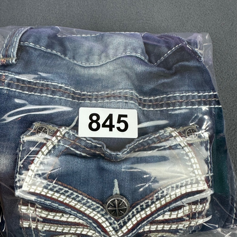 Affliction Blake Black Premium Mens Jeans 32 Dark Wash Embroidered Strt Leg Y2K - Picture 13 of 13